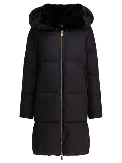 Max&moi Long Down Jacket With Over Hood Coats Black