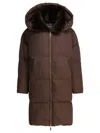 Max&moi Long Down Jacket With Over Hood Coats Brown