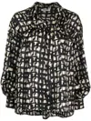 Max & Moi Lua Silk Blouse In Black