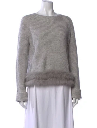 Pre-owned Max & Moi Merino Wool Crew Neck Sweater In Grey