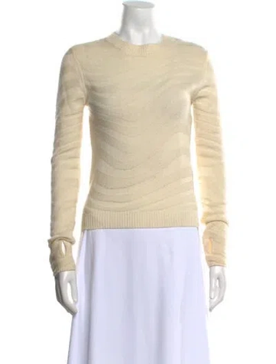 Pre-owned Max & Moi Merino Wool Crew Neck Sweater In Neutral
