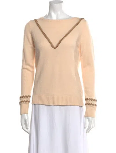 Pre-owned Max & Moi Merino Wool Crew Neck Sweater In Neutrals