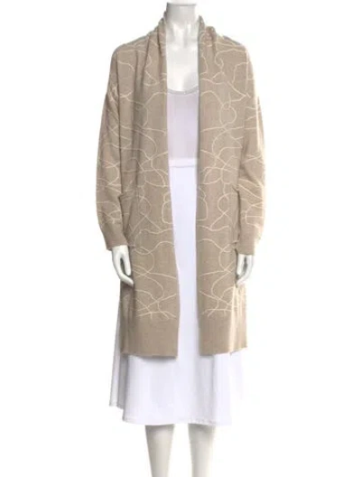 Pre-owned Max & Moi Merino Wool Printed Sweater W/ Tags In Neutral