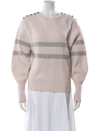 Pre-owned Max & Moi Merino Wool Striped Sweater In Pink