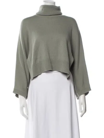 Pre-owned Max & Moi Merino Wool Turtleneck Sweater In Grey/silver