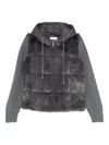 Max & Moi Poppy Faux-fur Jacket In Gray