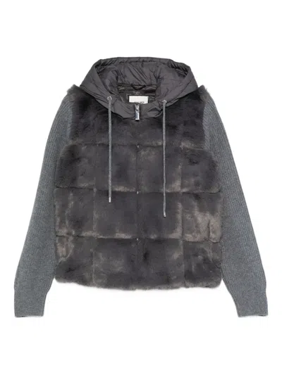 Max & Moi Poppy Faux-fur Jacket In Gray