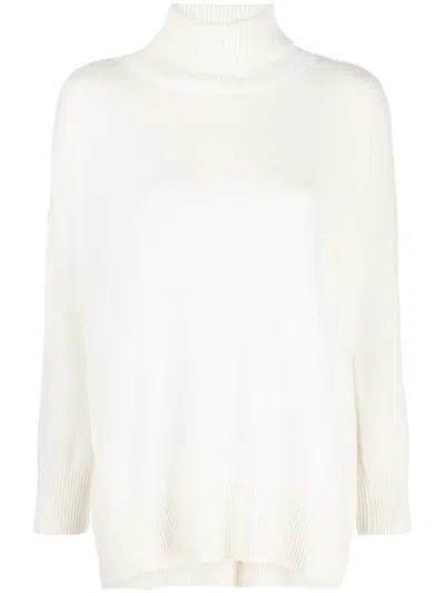 Max & Moi Prairie Roll-neck Cashmere Jumper In White