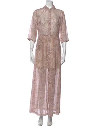 Pre-owned Max & Moi Printed Long Dress In Pink