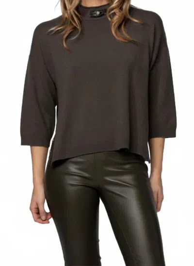 Max & Moi Pull Avec Empiecement Top In Grey In Black