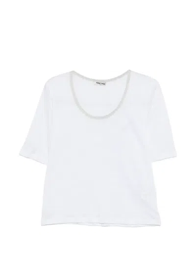 Max & Moi Scoop-neck T-shirt In White