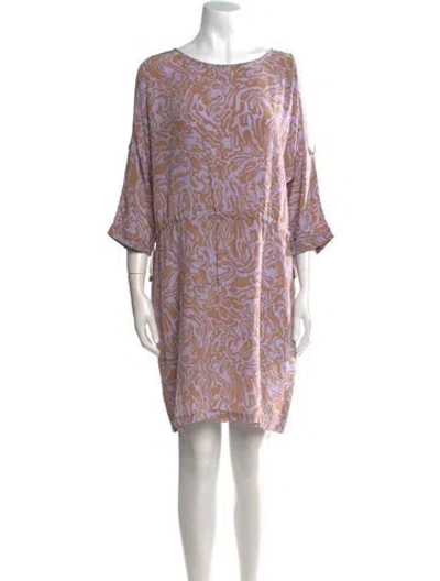 Pre-owned Max & Moi Silk Knee-length Dress In Purple