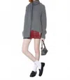 Max & Moi T-neck Lurex Jumper Top In Light Grey In Gray