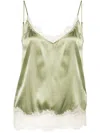 Max & Moi Tia Floral-lace Top In Green