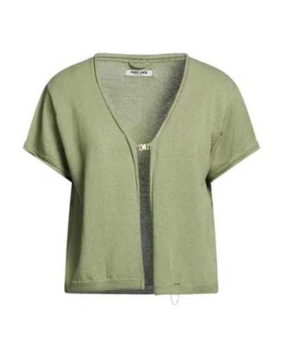 Max & Moi Woman Cardigan Military Green Size L Cashmere In Multi