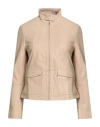 Max & Moi Woman Jacket Beige Size L Leather In Multi