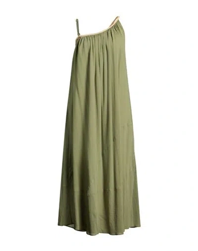 Max & Moi Woman Maxi Dress Military Green Size 4 Cotton