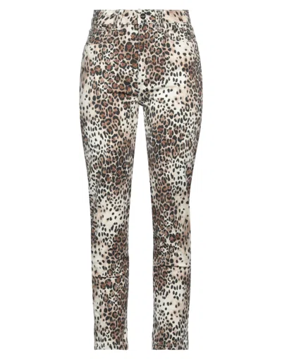 Max & Moi Woman Pants Beige Size 4 Cotton, Elastane