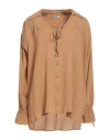 Max & Moi Woman Shirt Camel Size 4 Cotton