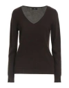 Max & Moi Woman Sweater Chocolate Brown Size L Cashmere