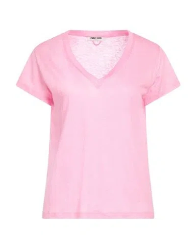 Max & Moi Woman T-shirt Pink Size L Linen