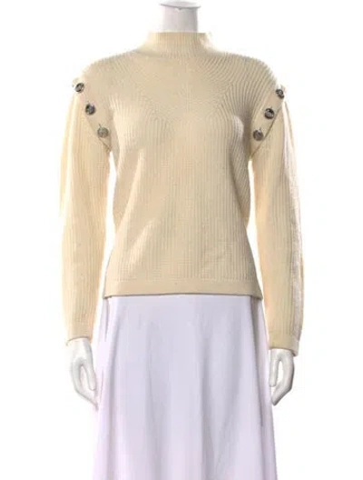 Pre-owned Max & Moi Wool Mock Neck Sweater In Neutrals