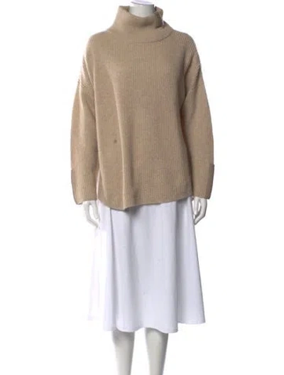 Pre-owned Max & Moi Wool Turtleneck Sweater In Neutral