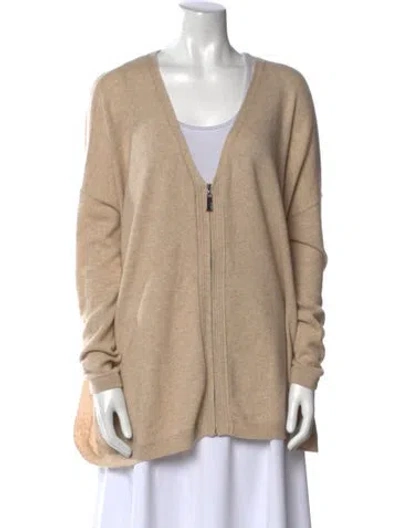 Pre-owned Max & Moi Wool V-neck Sweater In Neutral