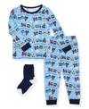 Max & Olivia Baby And Toddler Boys Snug Fit Holiday 3-piece Pajama Set In Blue