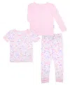 Max & Olivia Baby And Toddler Girls 3-piece Bow Print Pajama Set In Pink