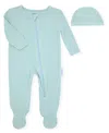 Max & Olivia Baby Boys 2-piece Rib Footie And Hat Set In Green