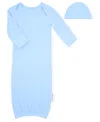 Max & Olivia Baby Boys 2-piece Rib Gown And Hat Set In Blue