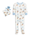 MAX & OLIVIA BABY BOYS SNUG FIT COVERALL ONE PIECE WITH MATCHING BLANKIE