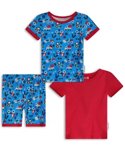 Max & Olivia Baby Boys Three Piece Snug Fit Pajama Set In Red