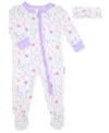 Max & Olivia Baby Girls 2-piece Print Footie With Headband Set In Multi