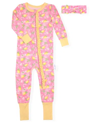 Max & Olivia Baby Girls' Printed Footless Coverall And Headband, 2-piece Set In Multi
