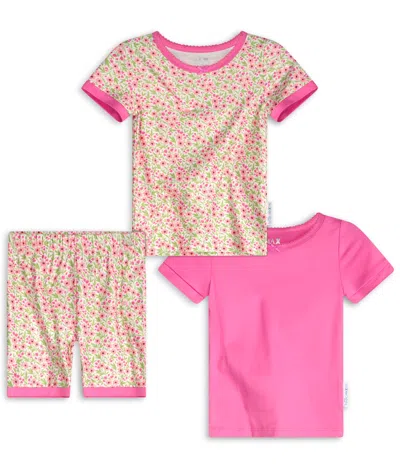 Max & Olivia Baby Girls Three Piece Snug Fit Pajama Set In Pink
