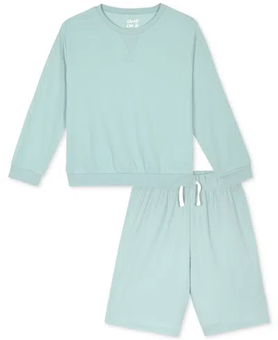 Max & Olivia Kids' Big Boys Long-sleeve Shorts Pajama Set In Green