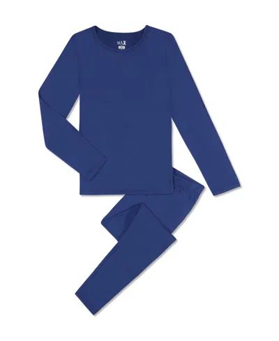 Max & Olivia Kids' Max And Olivia Big Boys Matching Base Layer, 2-piece Set In Navy
