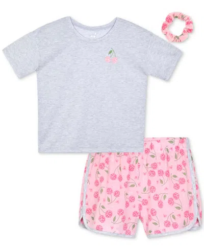 Max & Olivia Kids' Big Girls Cherry Print Dolphin Short Pajama Set