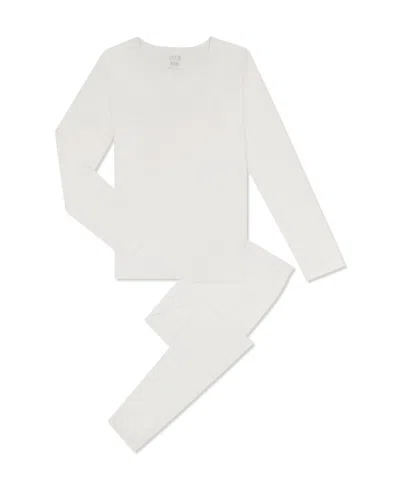 Max & Olivia Kids' Max And Olivia Big Girls Matching Base Layer, 2-piece Set In White