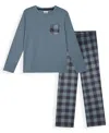 Max & Olivia Boys 4-20 2-piece Long Sleeve Top And Pant Pajama Set In Blue