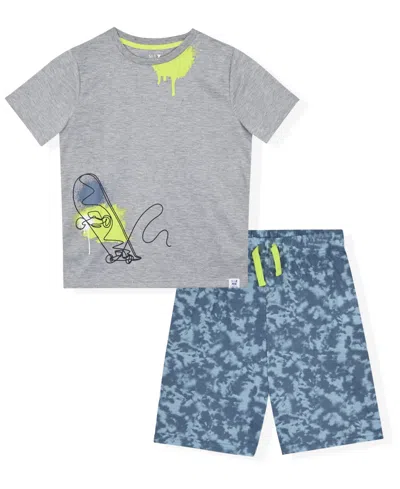 Max & Olivia Kids' Boys' 6-12 Skate Top And Pants, 2-piece Set In Gray