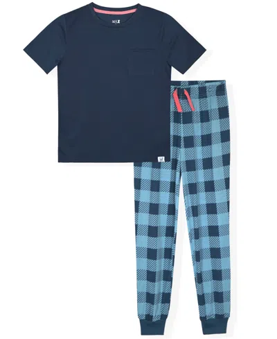 Max & Olivia Kids' Boys' 6-20 Short Sleeve Top And Jogger Pants, 2-piece Set In Blue