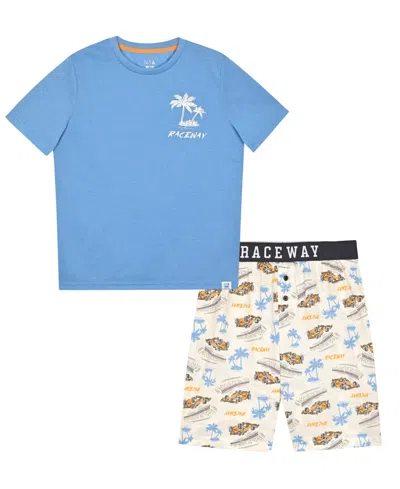 Max & Olivia Kids' Boys' 6-18 Palm Tree Print T-shirt And Shorts, 2-piece Set In Animal Print