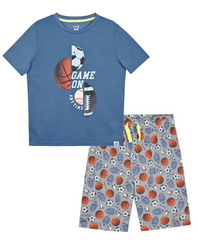 Max & Olivia Kids' Boys' 6-18 Short-sleeve T-shirt With Woven Shorts, 2-piece Set In Multi