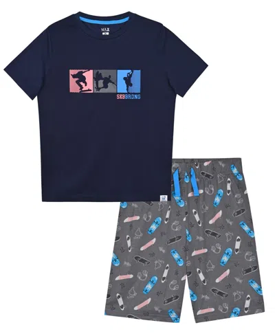 Max & Olivia Kids' Boys' 6-18 Skate Print T-shirt And Shorts, 2-piece Set In Multi