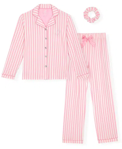 Max & Olivia Kids' Girls' 5-16 Milky Print Pajama, 3-piece Set In Pink