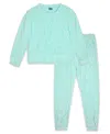 Max & Olivia Girls 6-16 2-piece Long-sleeves Top And Jogger Pants Pajama Set In Blue