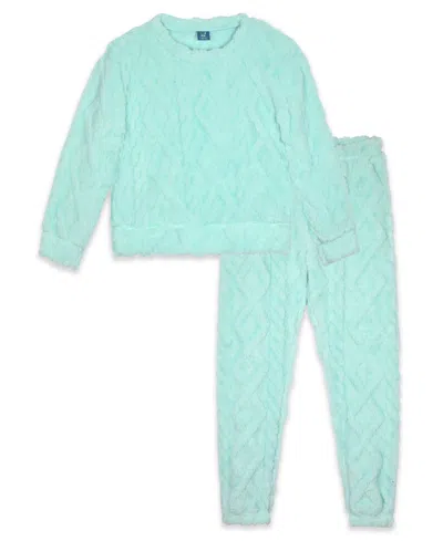 Max & Olivia Kids' Girls 6-16 2-piece Long-sleeves Top And Jogger Pants Pajama Set In Blue